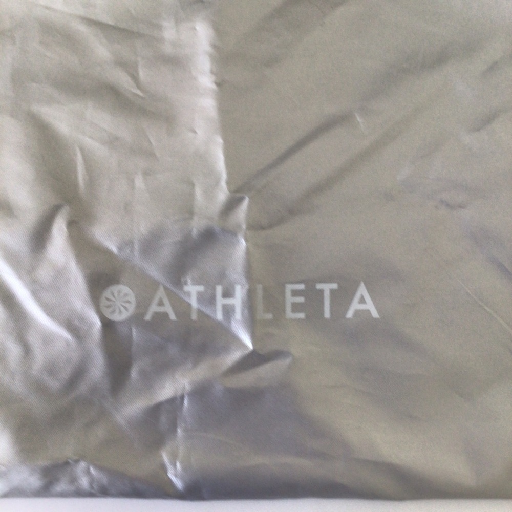 ATHLETA METALLIC SILVER DRAWSTRING REUSABLE BAG
